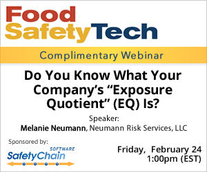 Complimentary Webinar - Do You know What Your Company's Exposure Quotient (EQ) Is? - Feb. 4, 2017, 1:00pm EST - Sponsored by SafetyChain Software