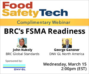 BRC's FSMA Readiness Complimentary Webinar - Sponsored by DNV-GL - Wednesday, March 15 - 2:00pm EST 