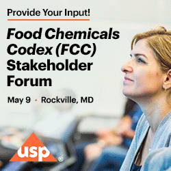USP - Food Chemicals Codex (FCC) Stakeholder Forum - May 9 - Rockville, MD