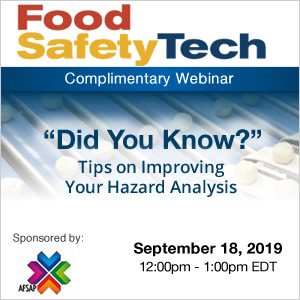 Did You Know? Tips on Improving Your Hazard Analysis - Complimentary Webinar - September 18, 2019