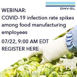 DNV GL - Webinar: COVID-19 infection rate spikes among food manufacturing employees - 7-22-20 - 9:00am EDT